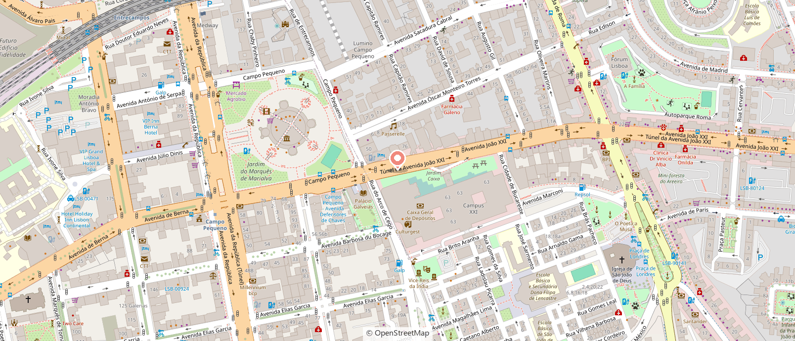 Map showing the location of VeryClinic — Av. João XXI 66C, 1000-300 Lisbon
