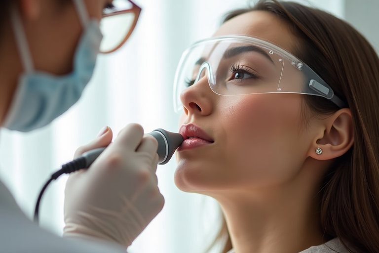 Tratamento de depilação a laser alexandrite no rosto