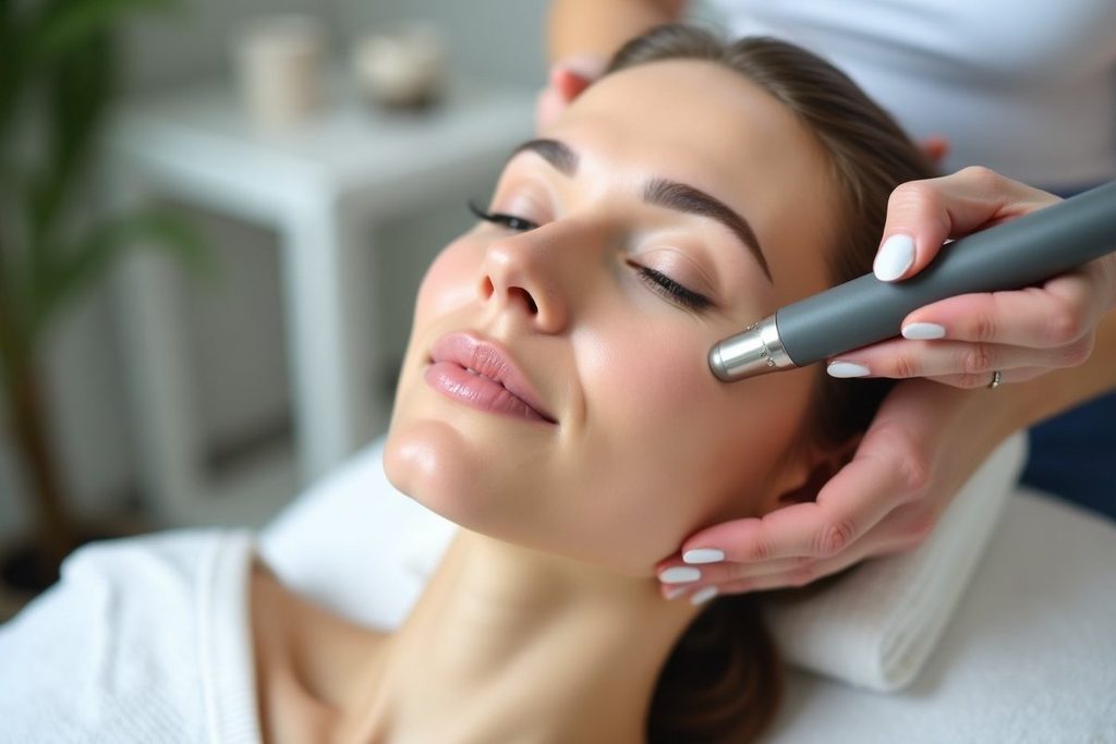 Tratamento Venus Freeze rosto a ser aplicado